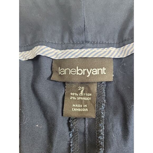 Lane Bryant Navy Blue Straight Leg High Rise Casual Cropped Pants Womens Size 26 - Picture 4 of 10